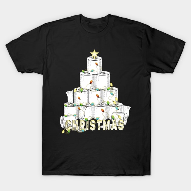 White Toilet Paper Christmas Tree, Funny Xmas Gift, Holiday Party T-Shirt by kirayuwi